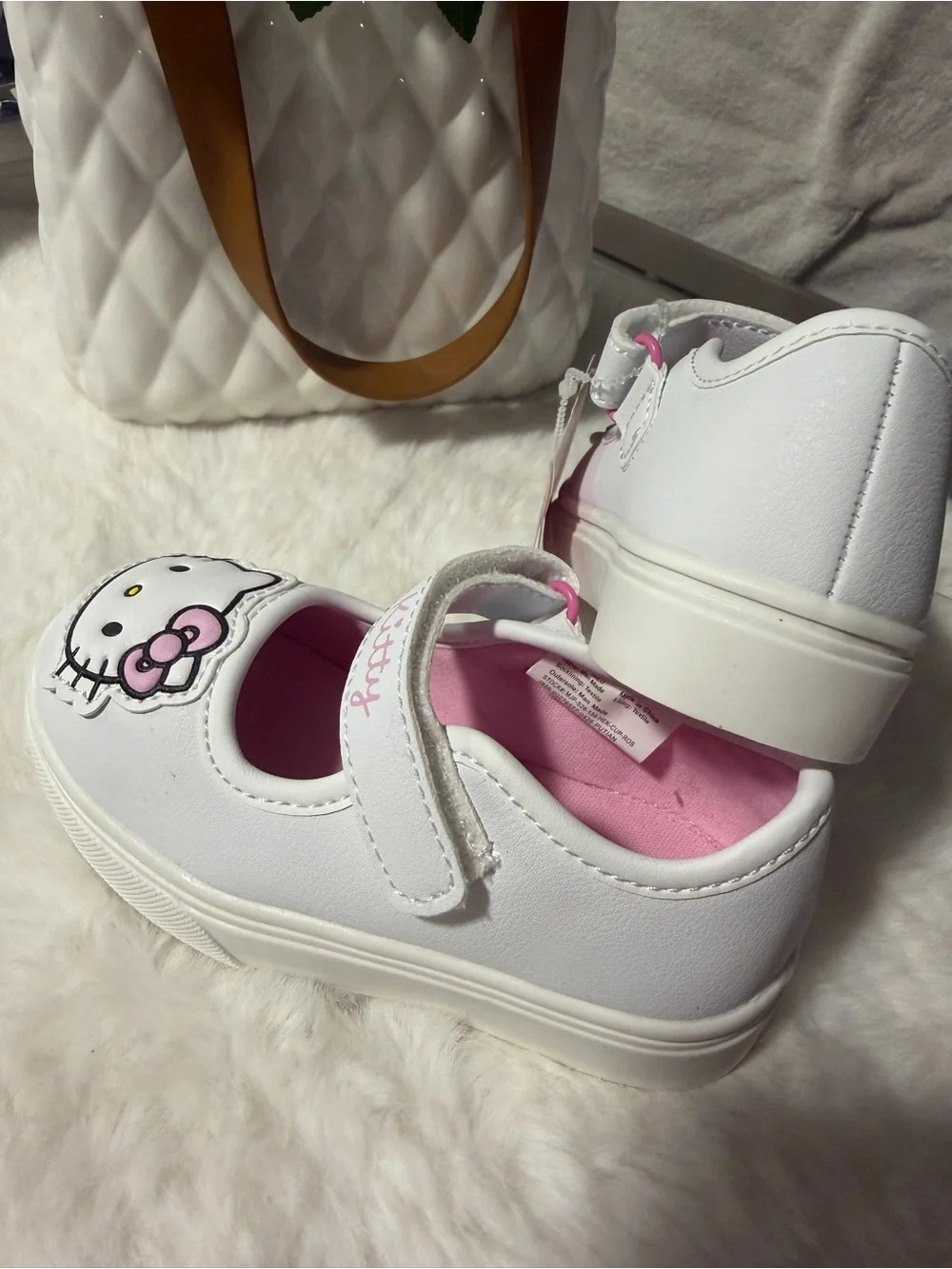 Hello Kitty White & Pink Mary Jane Kids Shoes size 10